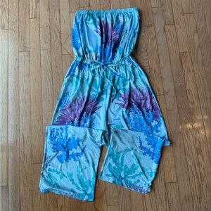 India Boutique Strapless Tropical Jumpsuit